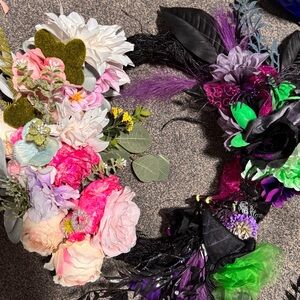 Elegant Multicolor Floral and Feather wreath